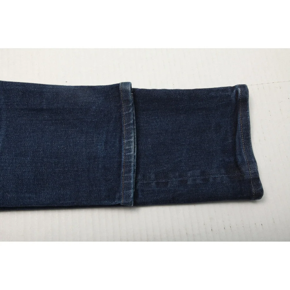 Uniqlo Jeans Mens 33x32 Blue Slim Straight Selvedge Denim Stretch Low Rise